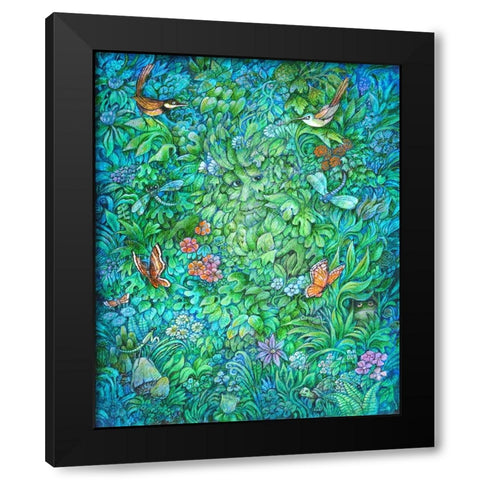 The Green Man Black Modern Wood Framed Art Print by Bell, Bill