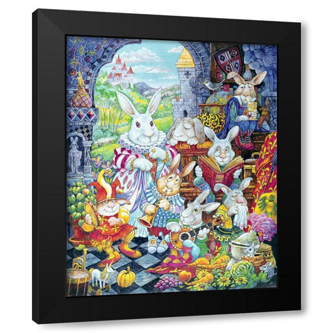 Snow White And Friends Black Modern Wood Framed Art Print with Double Matting by Bell, Bill