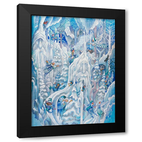 Ice Fairies Black Modern Wood Framed Art Print by Bell, Bill