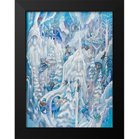 Ice Fairies Black Modern Wood Framed Art Print by Bell, Bill