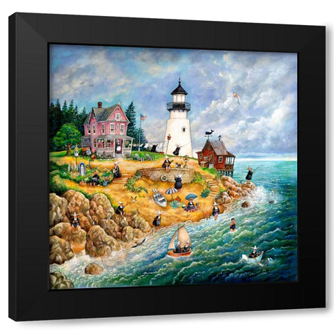 Nuns Light Black Modern Wood Framed Art Print by Bell, Bill