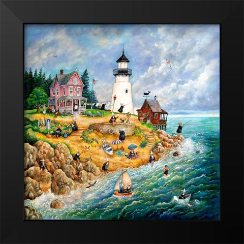 Nuns Light Black Modern Wood Framed Art Print by Bell, Bill