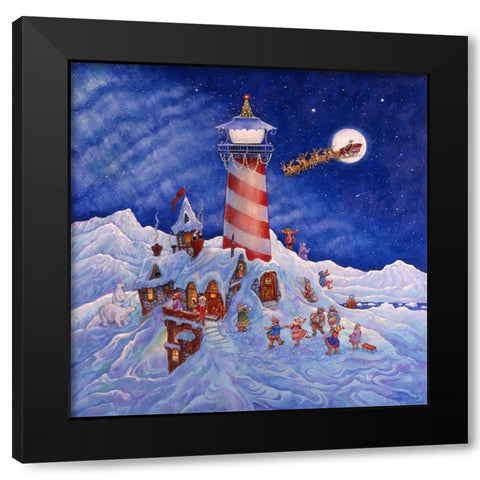 Santas Light Black Modern Wood Framed Art Print with Double Matting by Bell, Bill