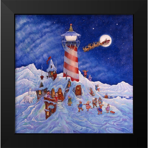 Santas Light Black Modern Wood Framed Art Print by Bell, Bill