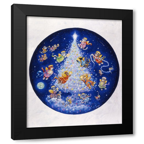 The Star Tree - Circle Black Modern Wood Framed Art Print by Bell, Bill