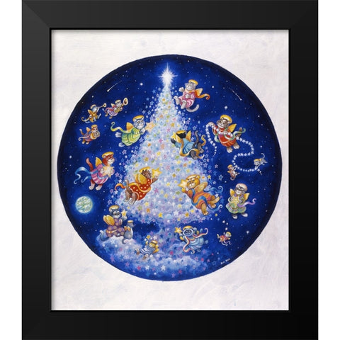 The Star Tree - Circle Black Modern Wood Framed Art Print by Bell, Bill