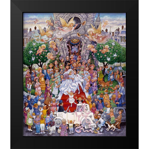 The Wedding 2 Black Modern Wood Framed Art Print by Bell, Bill