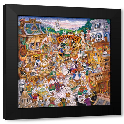 October Fest Black Modern Wood Framed Art Print by Bell, Bill