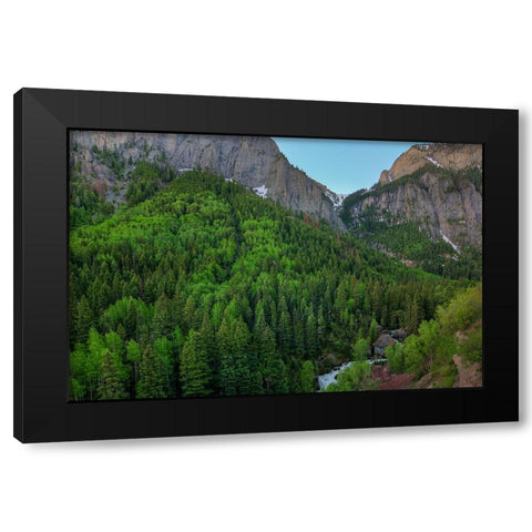 A Mountain Of Green Black Modern Wood Framed Art Print with Double Matting by Sherrell, Bill