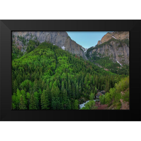A Mountain Of Green Black Modern Wood Framed Art Print by Sherrell, Bill