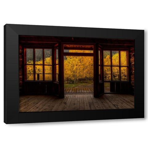 A Rainy Day At The Historic Ashcroft Hotel Black Modern Wood Framed Art Print with Double Matting by Sherrell, Bill