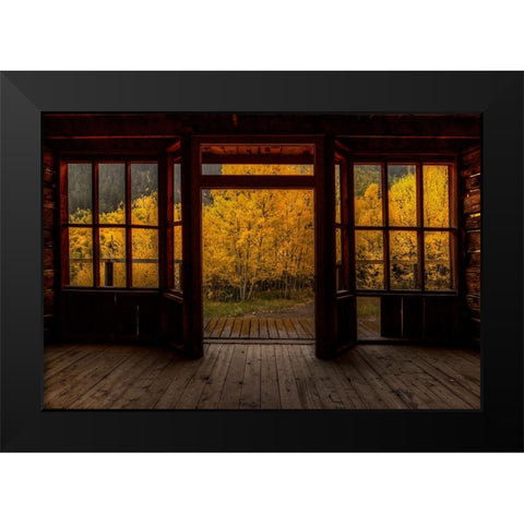 A Rainy Day At The Historic Ashcroft Hotel Black Modern Wood Framed Art Print by Sherrell, Bill