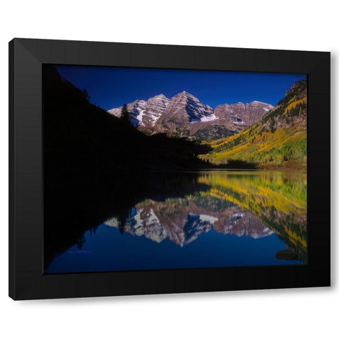 Autumn Majesty At Maroon Bells Black Modern Wood Framed Art Print with Double Matting by Sherrell, Bill