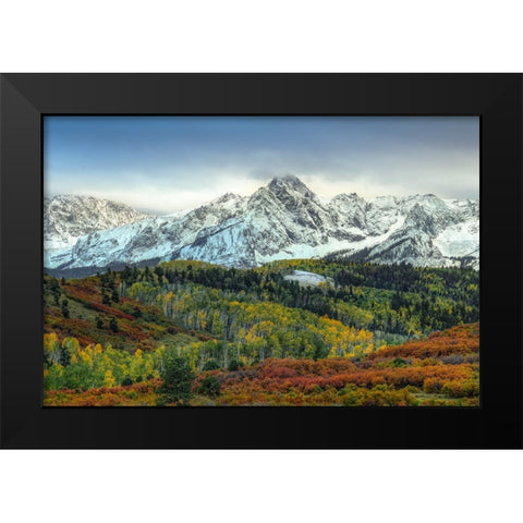 Autumn Prelude At Mount Sneffels Black Modern Wood Framed Art Print by Sherrell, Bill