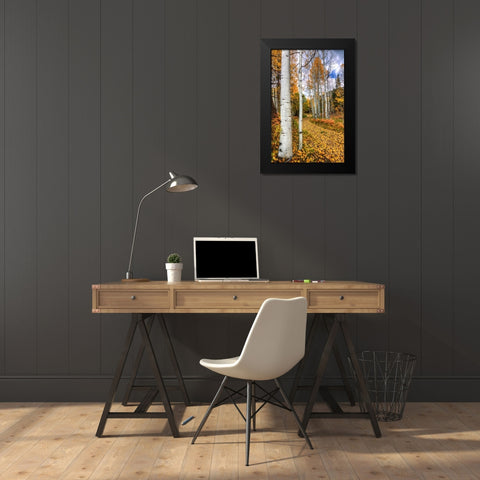 Autumn Stroll Black Modern Wood Framed Art Print by Sherrell, Bill