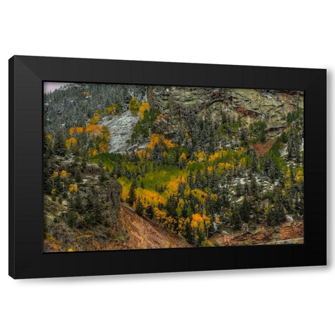 Autumn Wall Black Modern Wood Framed Art Print with Double Matting by Sherrell, Bill