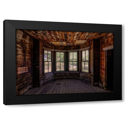 Bay Window Black Modern Wood Framed Art Print by Sherrell, Bill