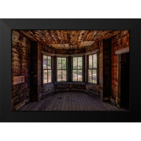 Bay Window Black Modern Wood Framed Art Print by Sherrell, Bill