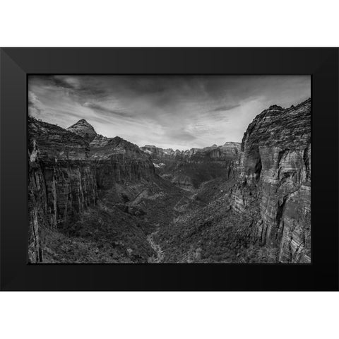 Canyon Walls Black Modern Wood Framed Art Print by Sherrell, Bill