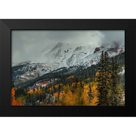 Dark Storm Over Red Mountain Pass Black Modern Wood Framed Art Print by Sherrell, Bill