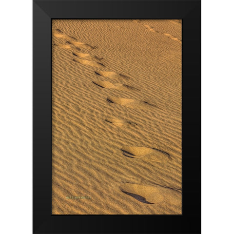 Footprints In The Sand Black Modern Wood Framed Art Print by Sherrell, Bill
