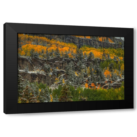 Ledges Of Gold Black Modern Wood Framed Art Print by Sherrell, Bill