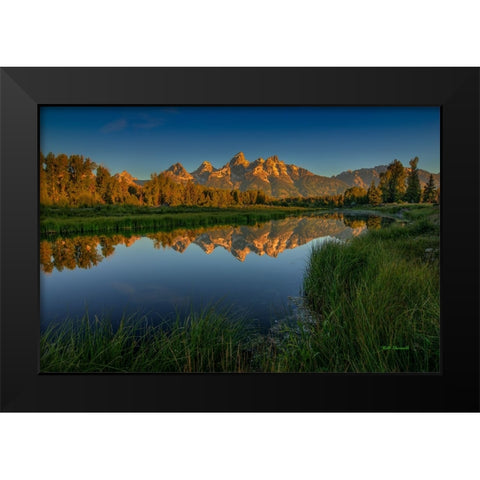 On Golden Pond Black Modern Wood Framed Art Print by Sherrell, Bill