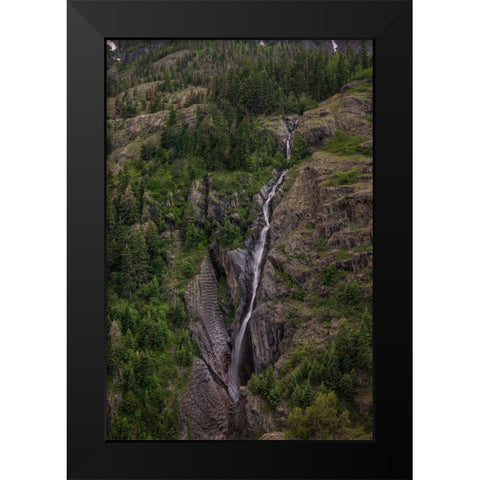 Ribbon Falls Black Modern Wood Framed Art Print by Sherrell, Bill