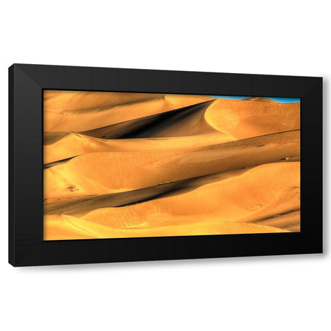 Sand Dune Patterns Black Modern Wood Framed Art Print with Double Matting by Sherrell, Bill