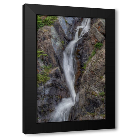 Splashwater Falls Black Modern Wood Framed Art Print with Double Matting by Sherrell, Bill