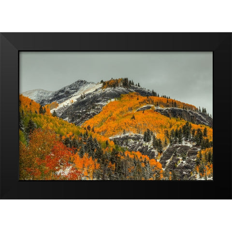 White Lace And Autumn Ridges Black Modern Wood Framed Art Print by Sherrell, Bill