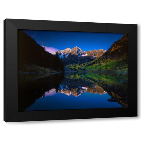 Autumn At Maroon Bells Black Modern Wood Framed Art Print with Double Matting by Sherrell, Bill