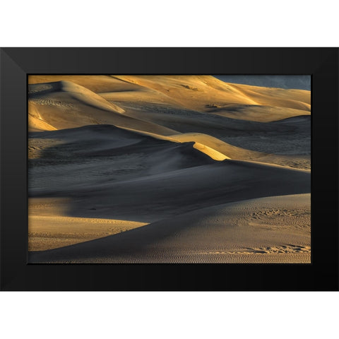 The Great Dunes-Shaped By The Wind Black Modern Wood Framed Art Print by Sherrell, Bill