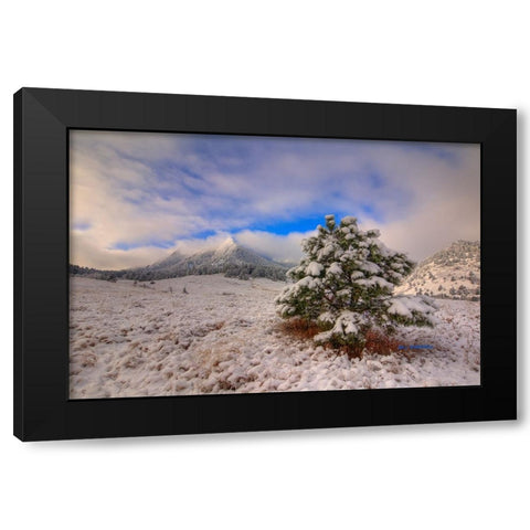 The Magical Flatirons Black Modern Wood Framed Art Print with Double Matting by Sherrell, Bill