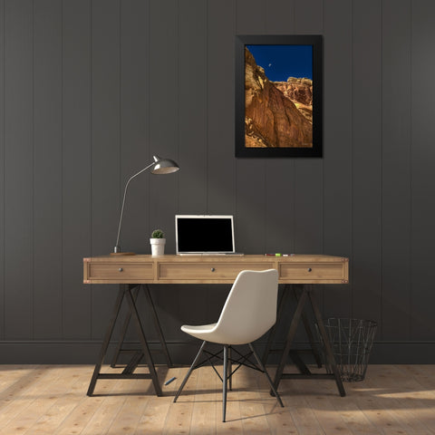 Towering Moon Black Modern Wood Framed Art Print by Sherrell, Bill