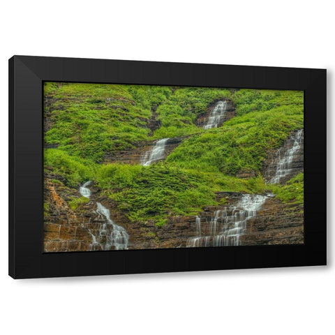 Waterfall Encounter Black Modern Wood Framed Art Print with Double Matting by Sherrell, Bill