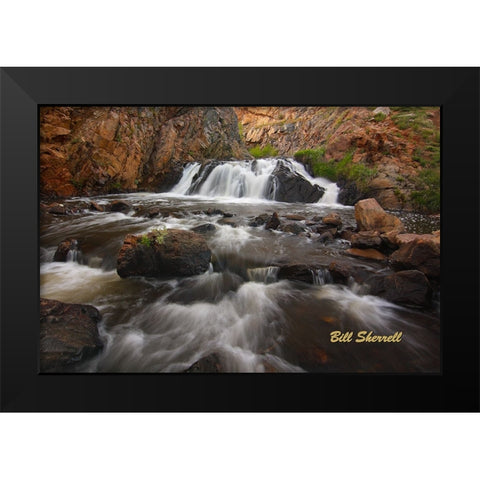 Waterfall Journey Black Modern Wood Framed Art Print by Sherrell, Bill