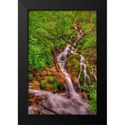 Waterfalls In Paradise Black Modern Wood Framed Art Print by Sherrell, Bill