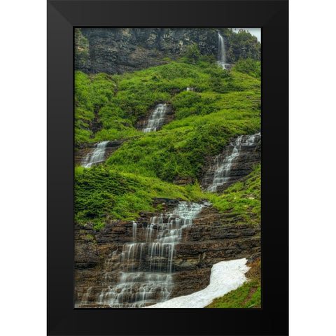 Waterfalls Black Modern Wood Framed Art Print by Sherrell, Bill
