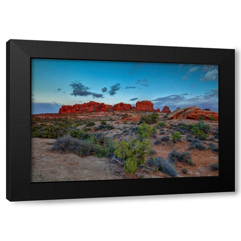 A Utah Rock And Glow Sunset Black Modern Wood Framed Art Print by Sherrell, Bill