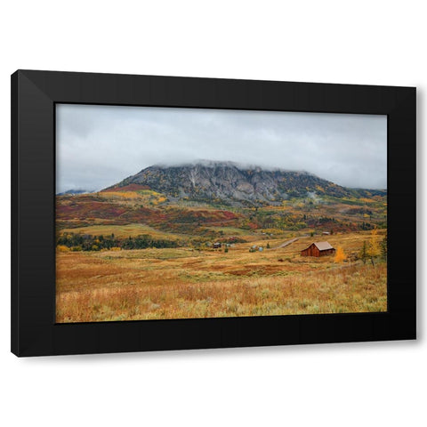 Autumn Barn At Deep Creek Mesa Black Modern Wood Framed Art Print by Sherrell, Bill