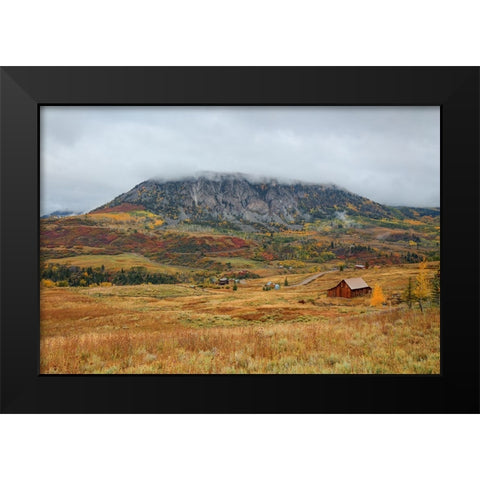 Autumn Barn At Deep Creek Mesa Black Modern Wood Framed Art Print by Sherrell, Bill
