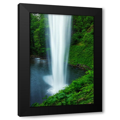Beauty Behind A Waterfall Black Modern Wood Framed Art Print by Sherrell, Bill
