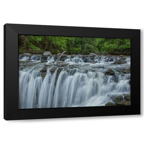 Cascades Black Modern Wood Framed Art Print by Sherrell, Bill