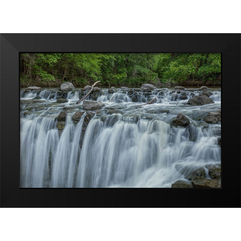 Cascades Black Modern Wood Framed Art Print by Sherrell, Bill