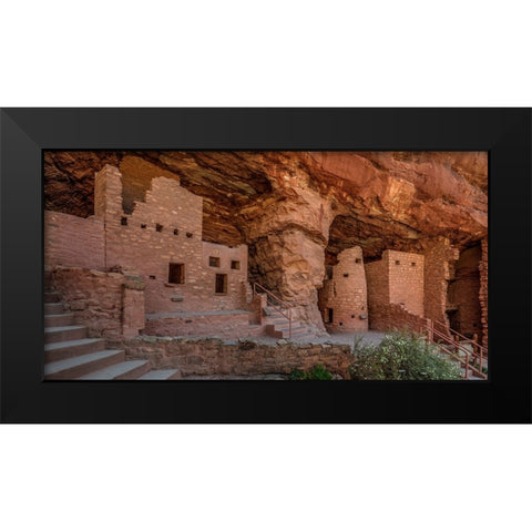 Cliff Dwellings in Manitou Springs Colorado Black Modern Wood Framed Art Print by Sherrell, Bill