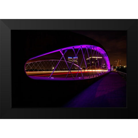 Crossing The West 7th Street Bridge Black Modern Wood Framed Art Print by Sherrell, Bill