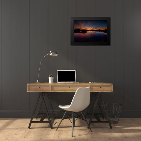 Dawn At Crater Lake 1 Black Modern Wood Framed Art Print by Sherrell, Bill
