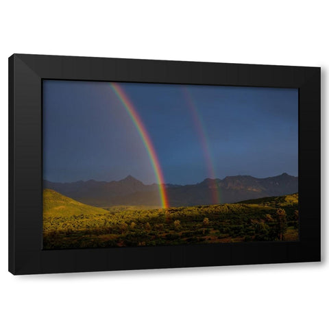 Double Rainbow Over Mount Sneffels 1 Black Modern Wood Framed Art Print with Double Matting by Sherrell, Bill