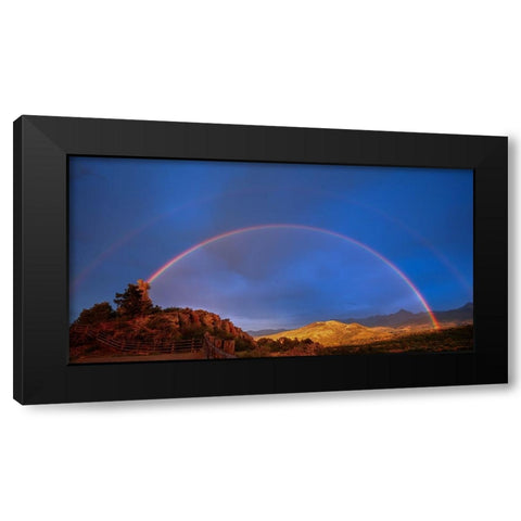Double Rainbow Over Mount Sneffels 2 Black Modern Wood Framed Art Print by Sherrell, Bill
